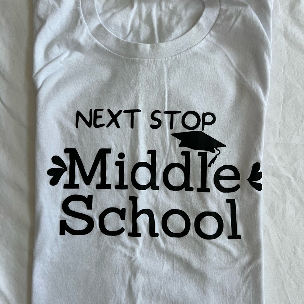 Bella & Canvas White Kids Shirt - Next Stop Middle School